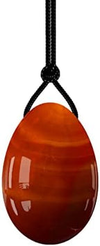 Yoni Eggs Rose Quartz Jade Egg Drilled Amethyst Balls for Women Kegel Exercise Natural Crystal Kegel Eggs,Carnelian,S-3x2cm