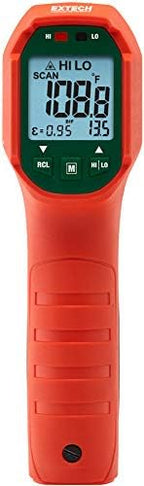 Extech IR320 Dual Laser IR Thermometer: Waterproof IP65 & 3m Drop-Proof, -20 to 650°C (-4 to 1202°F) Range, 12:1 Distance Ratio, High/Low Alarms with LED Alerts - for HVAC, Automotive & Industrial