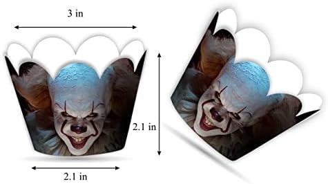 Horror Cupcake Wrapper – Spooky Theme Cupcake Decoration for Parties and Events, Decorative Cupcake Wraps for Birthday Celebrations, Halloween Parties, Dessert Tables, Festive Displays