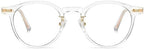 Vintage Round Reading Glasses Anti Eye Strain Computer Readers Anti Blue Light Flat Light Mirror Presbyopic Glasses
