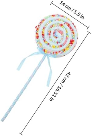 Zerodeko Decorative Lollipop Ornaments 2pcs Medium Blue Fake Candy Decorations Plastic Simulation Lollipop Props for Photography Party Photo Booth Supplies