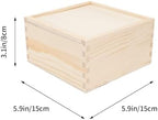 Alipis Wood Wedding Candy Box 15x15x8cm Portable Wooden Box with Drawer for Bridesmaid Party Favors and Festival Candy Packaging