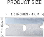 Single Edge Razor Blade 10 Pack - Straight Edge Razor - Ten Sharp Flat Blades in Convenient Storage Box - Oven Scraper Razors Refills - Heavy Duty Single Sided