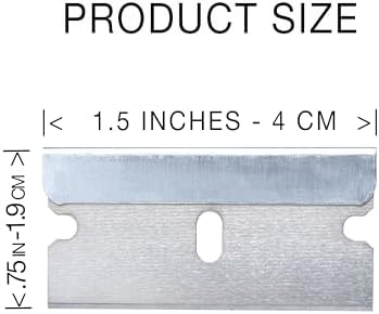 Single Edge Razor Blade 10 Pack - Straight Edge Razor - Ten Sharp Flat Blades in Convenient Storage Box - Oven Scraper Razors Refills - Heavy Duty Single Sided