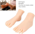 Realistic Silicone Feet, 1 Pair Soft Silicone Silicone Foot Mannequin, 19-20 Size Dummy Foot Model for Practicing Drawing Props Performances