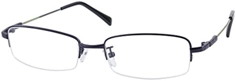 Mens Womens +1.50 Blue 1.56 High Index Lenses Reading Glasses Half Rim Readers Spectacles