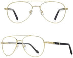 Classic Aviator Reading Glasses for Men Women Light Blocking Computer Readers Spring Hinge Metal Frame Acetate Legs