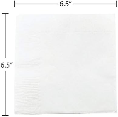 JAM PAPER Medium Lunch Napkins - 6 1/2 x 6 1/2 - White - 50/Pack