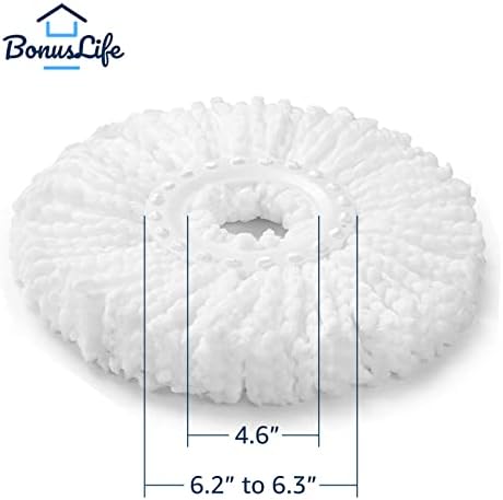 BonusLife 3-Pack Circular Spin Mop Head Refill Replacement