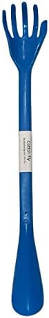 Back Scratcher with Shoe Horn Long Handle Each 19.5" Long Handled Shoe Horn with Hand Shaped Backscratcher is Perfect for Itchy Backs and Putting on Shoes While Standing (Blue, 1pack)