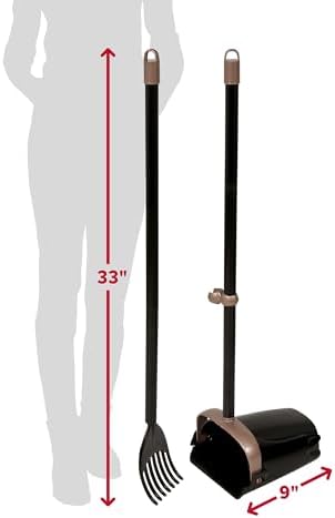 Arm & Hammer Dog Pooper Scooper Swivel Bin & Rake, Poop Scoop for Dogs, Black (2 Heavy Duty Scented Waste Bags Included)