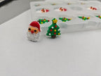 Edible Christmas Themed Sugar Santa Claus cake decorations, Christmas Tree cupcake toppers, perfect Icing Cookies decro for Xmas Gingerbread House, Macaron and Cakecicles Decorating