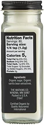 Watkins Gourmet Organic Spice Jar, Vanilla Powder, 3.4 oz. Bottle, 3-Pack