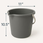 JOEY'Z 10QT (9.5L) Heavy Duty Sturdy Spout Pail Bucket with Durable Grip Handle for Cleaning, Mopping, Projects, Storage, Paint