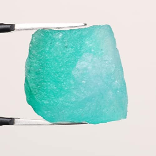 REAL-GEMS 17 Ct EGL Certified Natural Green Emerald Raw Rough Loose Gemstone AXF-604