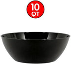 Black Plastic Recyclable Bowl - (10 qt.) 1 Piece - Durable Serveware, Ideal for Everyday Use and Any Occasion