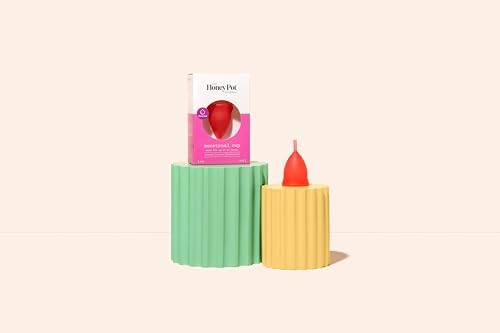 The Honey Pot Company - Menstrual Cup - 12 Hour Reusable Protection for Periods - Natural Feminine Hygiene Products - Size 1