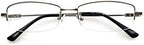 Mens Womens +0.50 Silver Color 1.56 High Index Lenses Reading Glasses Half Rim Readers Spectacles