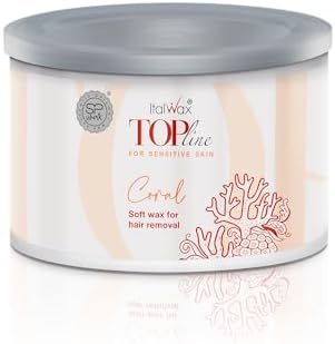 Italwax Top Line Coral - 397g / 14oz - Soft wax for hair removal - Uncented - Liposoluble syntetic formulation - Ideal for waxing all body area