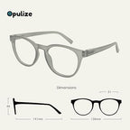 OPULIZE BLU Blue Light Blocking Reading Glasses for Women Men, Cool Round Frame with Anti-Glare Computer and Gaming Eyewear, UV and Eyestrain Protection, Ice +2.00 (Pack of 1)