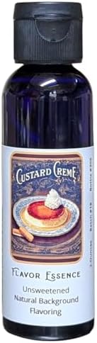 CUSTARD CREME Flavoring by Flavor Essence (Unsweetened, Natural Background Flavoring) 2 Oz. --For water, coffee / tea, shakes, smoothies, bar drinks --and baking, doughs, batters, frostings, yogurt