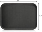 New Star Foodservice Restaurant Grade Non-Slip Tray, Plastic, Rubber Lined, Rectangular (Black, 15-Inch x 20-Inch)