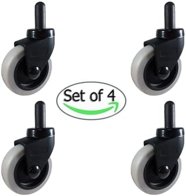 Replacement Casters Compatible with Rubbermaid WaveBrake Mop Bucket Casters - 3" Non-Marking Wheels Set of 4
