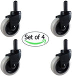 Replacement Casters Compatible with Rubbermaid WaveBrake Mop Bucket Casters - 3" Non-Marking Wheels Set of 4