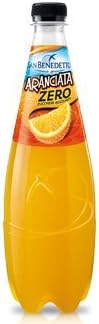 San Benedetto: "Aranciata Zero" Orange Flavoured Soda Pop with No Added Sugar 25.36 Fluid Ounces (75cl) Bottles (Pack of 4) [ Italian Import ]