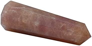 Amazing Gemstone Strawberry Quartz Crystal Towers - Natural Healing Crystal Point Obelisk for Reiki Healing and Crystal Grid (2" to 3" Inch)