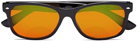 Eyekepper Blue Blocking Amber Bifocal Glasses for Sleep-Nighttime Bifocal Readers-Special Orange Tinted Glasses for Women Men (Black, +1.50)
