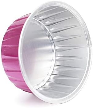 10 Pcs Container Golden Aluminum Foil Bowl Wax Bean Melting Wax Bowl Melting Wax Bowl Reusable Round Shape Aluminum Depilatory Foil Bowl for Home Waxing Spa Face Arm Armpits Legs Bikini (Rose Red)