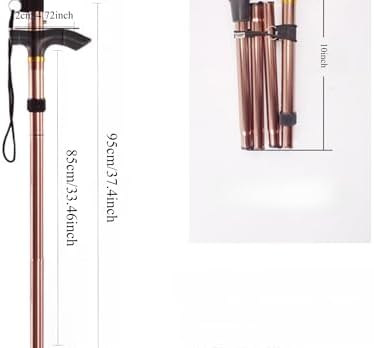 Adjustable Hiking Poles, Ergonomic Handle Walking Cane for Outdoor Climbing Snowshoeing