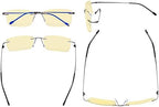 Eyekepper Titanium Rimless Orange Tinted Lenses Computer Reading Glasses Readers Men Women