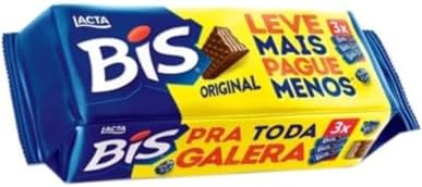 BIS Lacta - Chocolate Wafer - 4.94 Oz (PACK OF 3) Chocolate Ao Leite - 140g