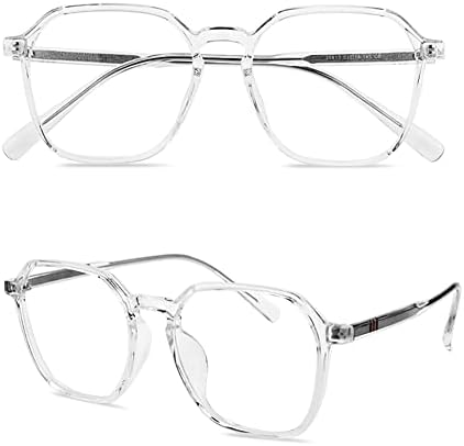 Oversized Fashion Reading Glasses Blue Light Blocking for Men Women, TR Spring Hinge Reader Anti Eyestrain (Color : Transparent, Size : 2.75+)