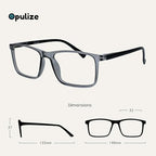 OPULIZE INK Reading Glasses - Value 4 Pack - Large Rectangular Frame - Spring Hinges - Scratch Resistant - Grey Red - Mens Womens +2.50