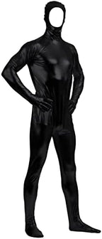 Aniler Men's and Women's Shiny Metallic Open Face Zipper Stretchy Zentai Bodysuit