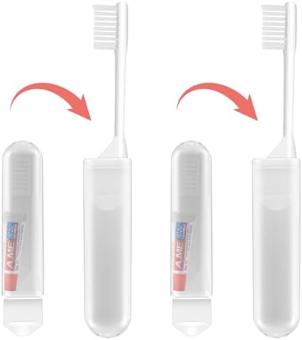 Travel Toothbrush Set Portable Foldable Soft Toothbrushes with Mini Toothpaste Kit for Camping Hikig Business Trip (5pcs)