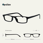 OPULIZE TED Reading Glasses and Reading Sunglasses for Women Men, Lightweight Narrow Rectangular Matt Frame with spring Hinges and Tinted UV400 Protection Lens, Black Blue +2.00 (Pack of 2)