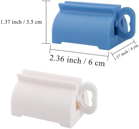 Toothpaste Squeezer Roller 2 Pack, Rolling Tube Squeezer Stand for Kids and Adults, Manual Plastic Dispenser Holder for Bathroom, Fits Toothpaste, Creams, Paint Tubes