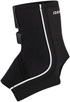 Rehband QD Ankle Support Brace, 5mm Neoprene Ankle Compression Sleeve with Adjustable Fit, Stabilizing Ankle Brace for Sports, Training & Everyday Use, Sizes S-XL, Colour:Black, Size:Medium