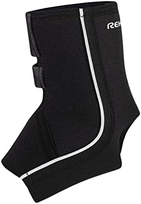 Rehband QD Ankle Support Brace, 5mm Neoprene Ankle Compression Sleeve with Adjustable Fit, Stabilizing Ankle Brace for Sports, Training & Everyday Use, Sizes S-XL, Colour:Black, Size:X-Large