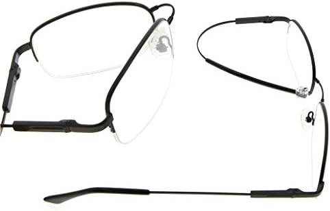 Eyekepper Bendable Titanium Memory Reading Glasses Men Women Half-Rim Readers (Black,+ 2.50)