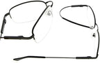 Eyekepper Bendable Titanium Memory Reading Glasses Men Women Half-Rim Readers (Black,+ 2.50)