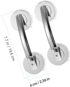 Glass Door Handles Suction Cup Door Knobs 2pcs Set with Screws Bathroom Safety Grab Bars for Seniors Elderly Care Bath and Shower Support