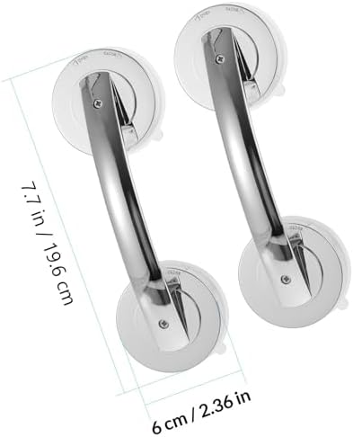 Glass Door Handles Suction Cup Door Knobs 2pcs Set with Screws Bathroom Safety Grab Bars for Seniors Elderly Care Bath and Shower Support