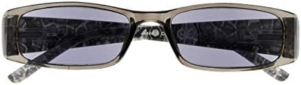 Eyekepper 5-Pack Spring Hinges Tiger Patterned Temples Rectangular Reading Sunglasses Sunshine Readers +3.0