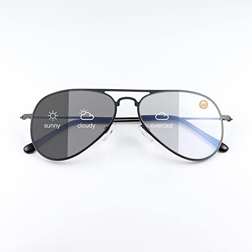 MIRYEA Photochromic Progressive Multifocus Reading Glasses Anti UV Sun Readers Blue Light Blocking Sunglasses for Men Women
