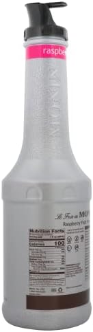 Monin - Raspberry Purée, Rich Berry Flavor, Great for Teas, Sodas, Cocktails, & More, Natural Flavors, No Artificial Sweeteners or Ingredients, Gluten-Free, Vegan, Non-GMO, Clean Label (1 Liter)